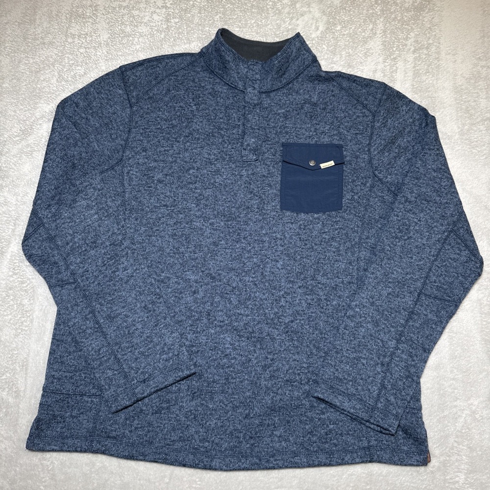 Woolrich Sweater Mens‎ XL Blue Quarter Snap Pullover Fleece Outdoor Warm Pocket